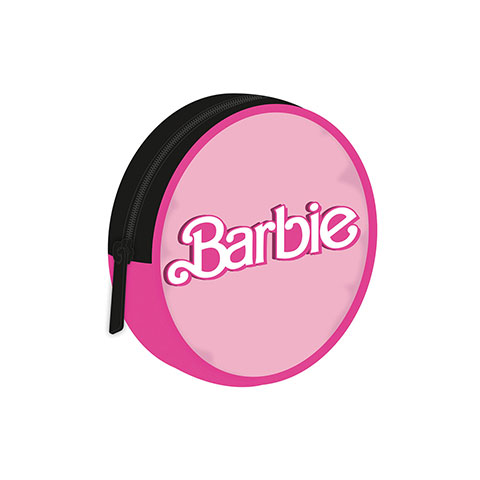 Bourse ronde avec fermeture éclair et mousqueton 9 x 9 x 2 cm de MATTEL - Barbie