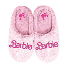 AR04028-MATTEL-Barbie Open Plush Embrodered Slippers with hard sole