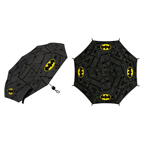Warner Bros. ™ -Batman Polyester foldable umbrella, 8 panels, diameter 96cm, manual opening, Windproof