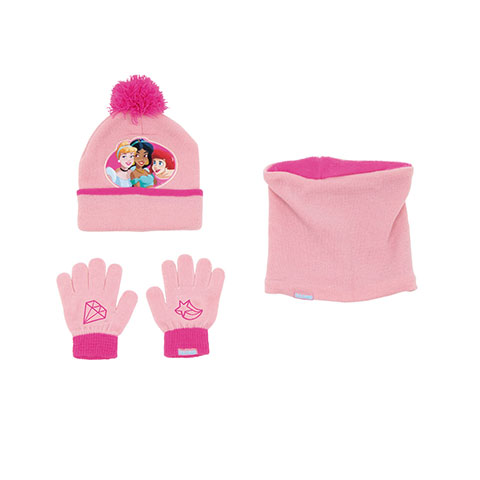 Ensemble de gants, bonnet à pompon et tour de cou tricoté de DISNEY - Princess