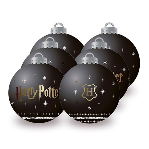 Lot de 6 boules de Noël - Noir - Harry Potter