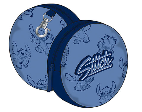 DISNEY-Lilo & Stitch Round purse with zipper and carabiner 9x9x2cm