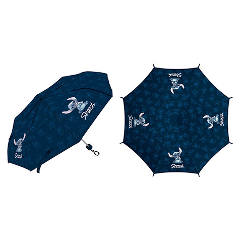 Parapluies en polyester pliants, 8 panneaux, diamètre 96 cm, ouverture manuelle, éolien de DISNEY-Lilo & Stitch