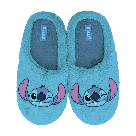 DISNEY-Lilo & Stitch Open Plush Embrodered Slippers with hard sole