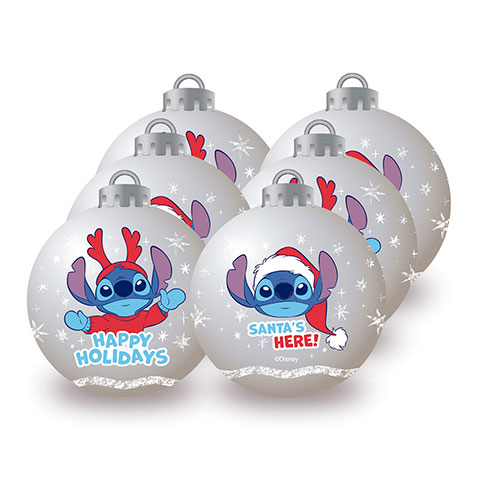 Lot de 6 boules de Noël - Gris - Lilo & Stitch