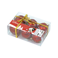 AR25012-Pack de 6 adornos navideños - Rojo - Mickey Mouse