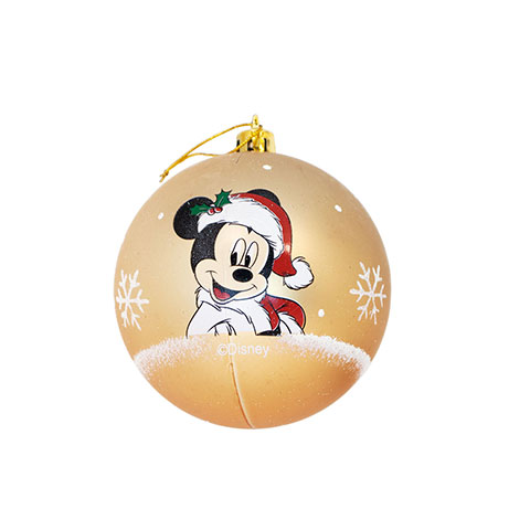 Lot von 6 Weihnachtskugeln - Golden - Micky Maus