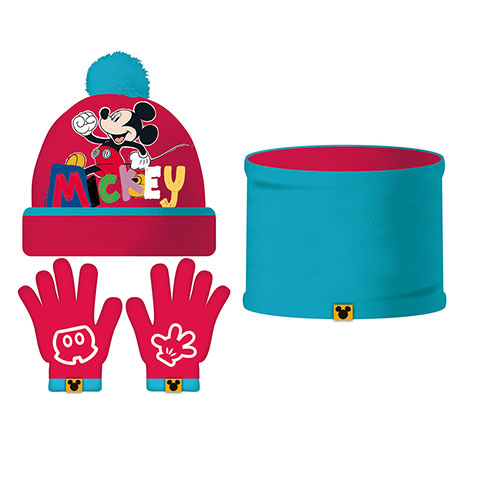 Ensemble de gants magiques, bonnet et buff tricotée de DISNEY-Mickey