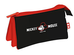 AR25122-Triple pencil case - Black - Mickey Mouse