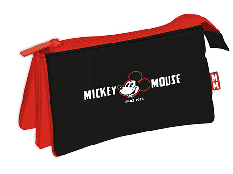 Triple pencil case - Black - Mickey Mouse