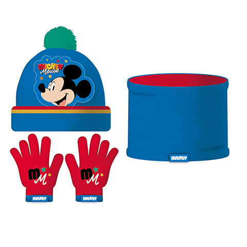 Ensemble de gants magiques, bonnet et buff tricotée de DISNEY-Mickey