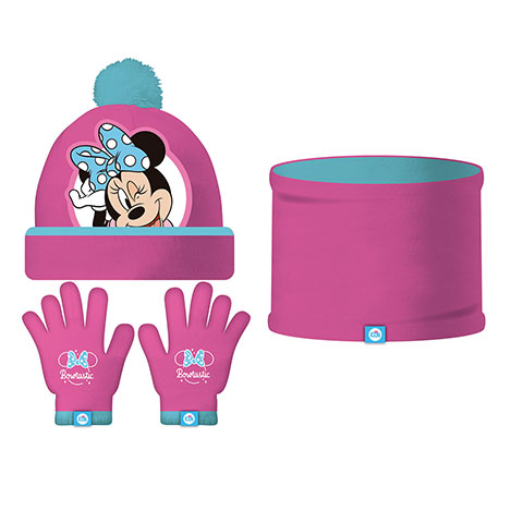 DISNEY-Minnie Set of magic gloves, hat and knitted buff DISNEY-Minnie