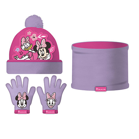 DISNEY-Minnie Set of magic gloves, hat and knitted buff DISNEY-Minnie