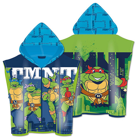 Poncho en microfibre avec capuche - 55 X 55 cm - Ninja Turtles - NICKELODEON