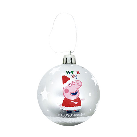 Lot de 6 boules de Noël - Gris -  Peppa Pig