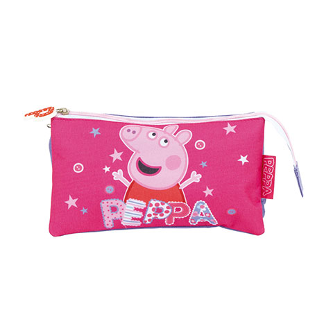 Triple pencil case - Star - Peppa Pig