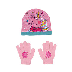 AR37074-EONE-Peppa Pig Set of Magic Gloves and Polyester Cap