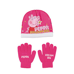 AR37079-EONE-Peppa Pig Set of Magic Gloves and Polyester Cap