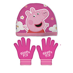 AR37108-EONE-Peppa Pig Set of Magic Gloves and Polyester Cap
