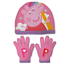 AR37158-EONE-Peppa Pig Set of Magic Gloves and Polyester Cap