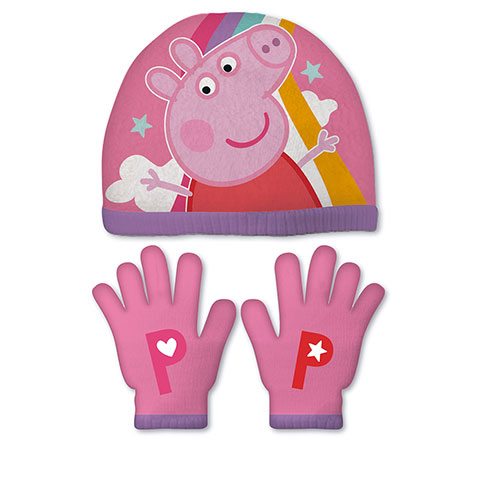 EONE-Peppa Pig Set of Magic Gloves and Polyester Cap