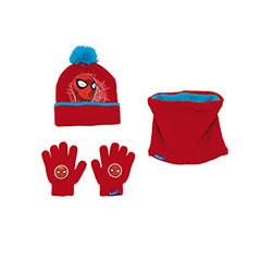AR44010-MARVEL-Spiderman Set of magic gloves, hat and knitted buff MARVEL-Spiderman