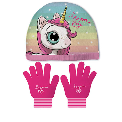 ZASKA-Unicorn Set of Magic Gloves and Polyester Cap
