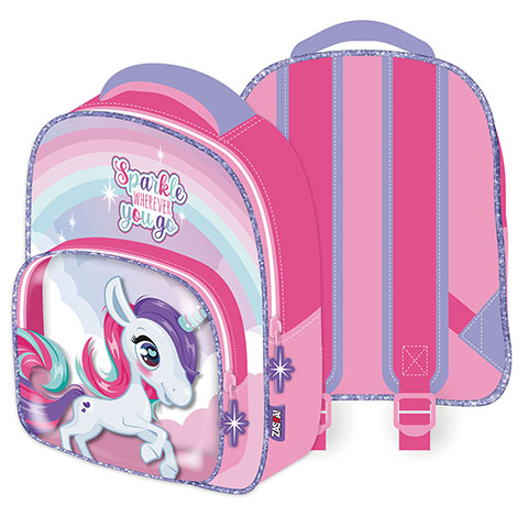 ZASKA-Unicorn Backpack with transparent pocket 30x24.5x11cm