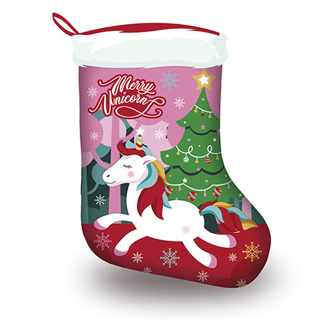 ZASKA-Unicorn Christmas Santa sock 42x32cm
