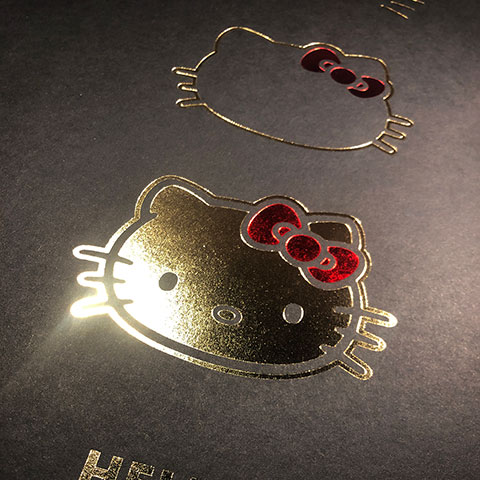 Póster de coleccionista - 3 faces oro - Hello Kitty