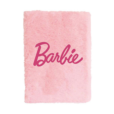 Carnet peluche rose - Barbie