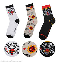 CR1687-Set 3 paires de chaussettes Hellfire Club - Stranger Things