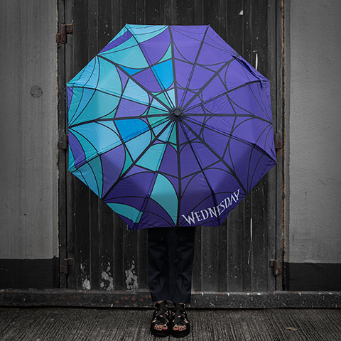 Umbrella Wednesday and Enid stained glass - Wednesday