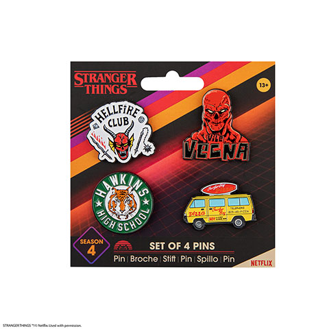 Set di 4 pins badge 4 stagione  - Stranger Things