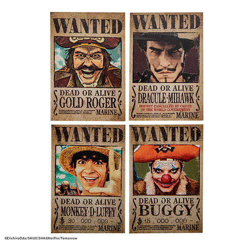 Set of 4 magnets Wanted - One Piece