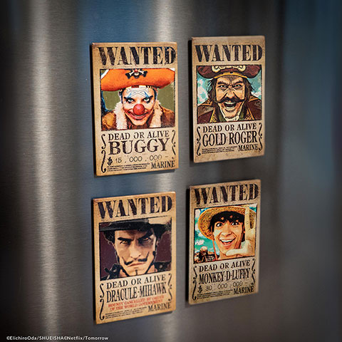 Set 4 magnets Wanted - One Piece