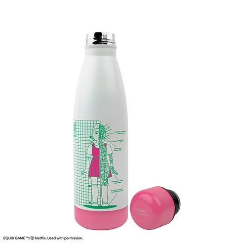 Insulated water bottle Young-hee Blue Print White - Squid Game