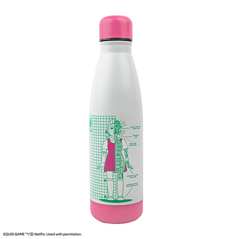 Insulated water bottle Young-hee Blue Print White - Squid Game