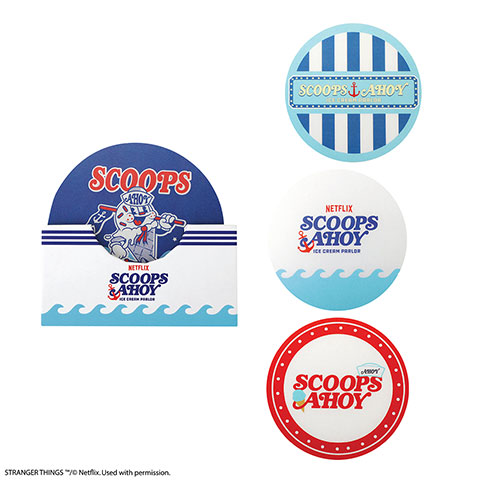 Set of 4 coasters Scoops Ahoy - Stranger Things