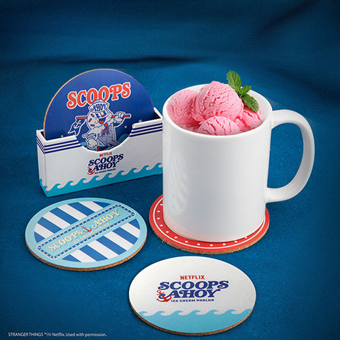 Set of 4 coasters Scoops Ahoy - Stranger Things