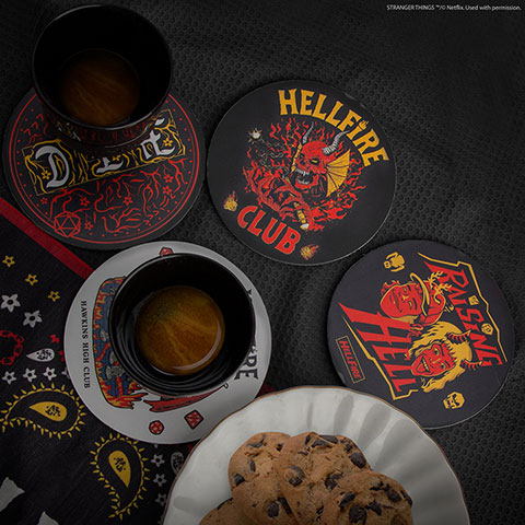 Set of 4 coasters Hellfire Club - Stranger Things