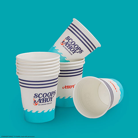 24 paper cups Scoops Ahoy - Stranger Things