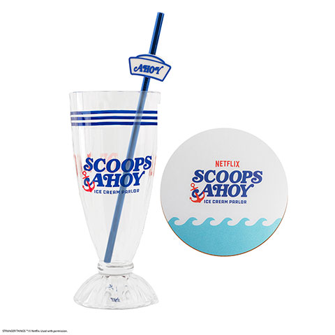 Verre à milkshake et paille Scoops Ahoy - Stranger Things