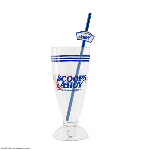 Verre à milkshake et paille Scoops Ahoy - Stranger Things