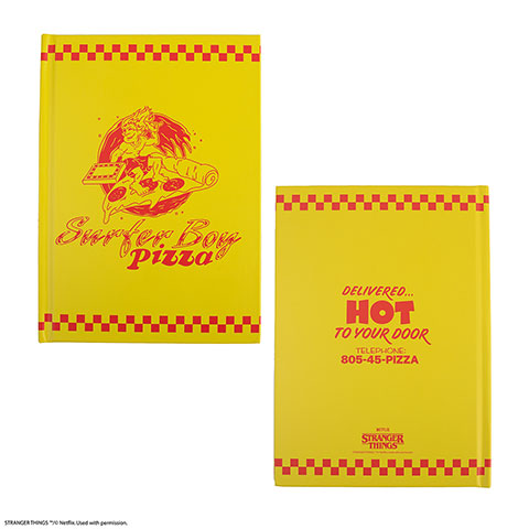 Hard cover notebook Surfer Boy Pizza - Stranger Things