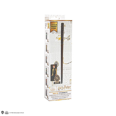 Stylo baguette & support & marque-page lenticulaire Cédric Diggory - Harry Potter