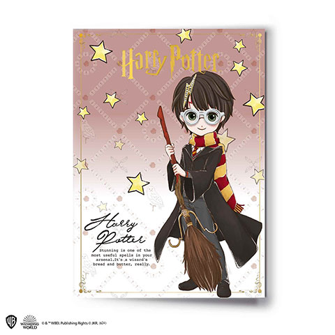 Carte de vœux Harry avec Pin’s - Harry Potter