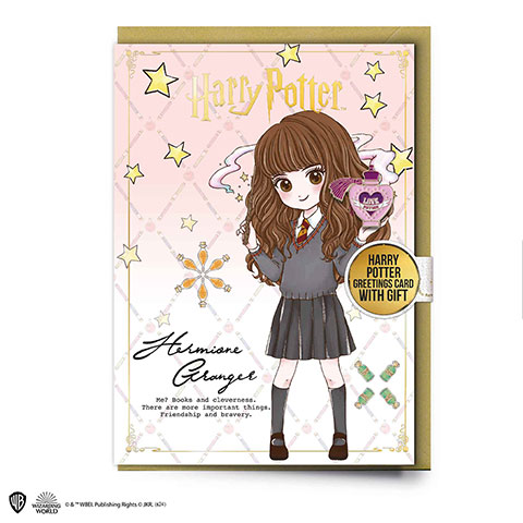 Hermione greeting card with Pin - Harry Potter