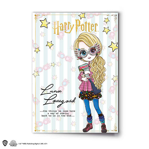 Tarjeta de felicitación Luna Lovegood con Pin - Harry Potter