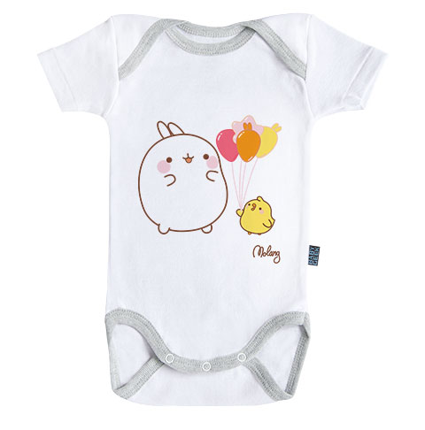 Molang - Des ballons trop mignons - Body Bébé manches courtes